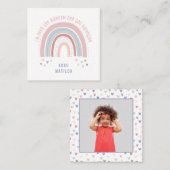 レインボーハートかわいい写真教室バレンタイン スクエア名刺 (正面/裏面)