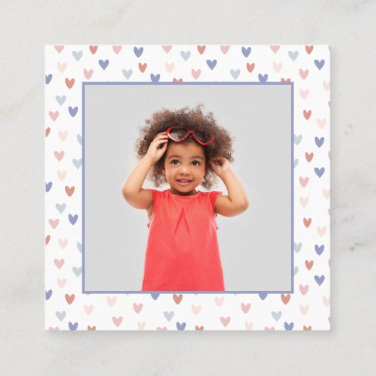 レインボーハートかわいい写真教室バレンタイン スクエア名刺 (裏面)