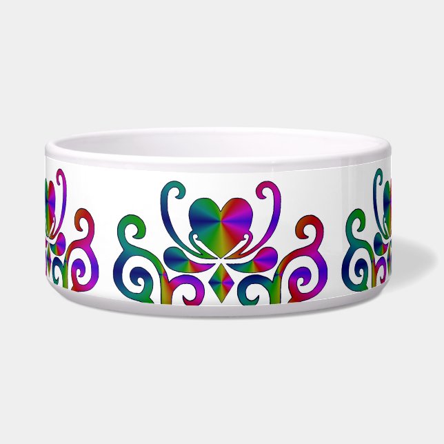 レインボーハートとオーナメント ボウル (正面)