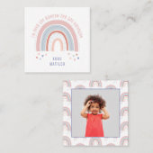 レインボーハートのかわいい写真教室バレンタイン スクエア名刺 (正面/裏面)