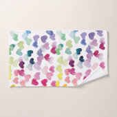 レインボーハートの水色 バスタオルセット (ハンドタオル)