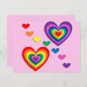 レインボーハートはがき ポストカード (正面/裏面)