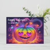 🌈🎃レインボーハートアイのカボチャカード 招待状 (スタンド正面)