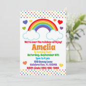 レインボーハートアンドドットガールズ誕生日 招待状 (スタンド正面)