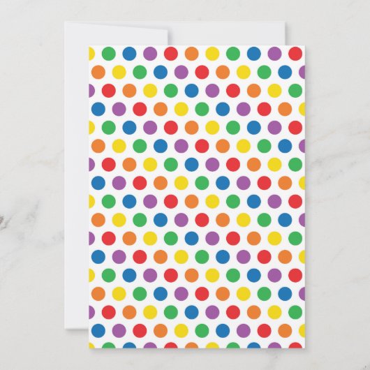 レインボーハートアンドドットガールズ誕生日 招待状 (裏面)