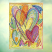 レインボーハートアートデコレーションウィンドウクリング ウィンドウサイン (シート3)