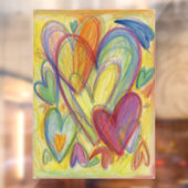 レインボーハートアートデコレーションウィンドウクリング ウィンドウサイン (シート2)