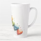 レインボーハートウォーターカラーデジタルアート カフェラテマグ (右)