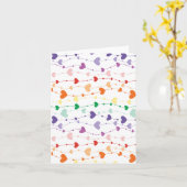 レインボーハートガーランドパターンラブストリング空白の カード (黄色い花)