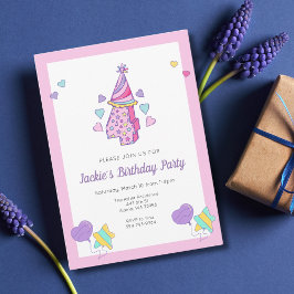 レインボーハートガールズ4th誕生日パーティの招待状 招待状