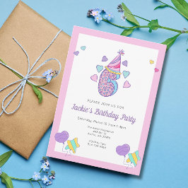 レインボーハートガールズ6thバースデーパーティーへの招待 招待状