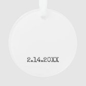 レインボーハートキッズネームDATEラブアートワークおもしろい オーナメント (裏面)