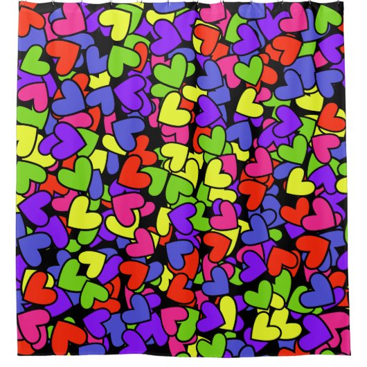 レインボーハートキッズバス シャワーカーテン (正面)