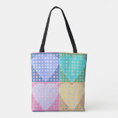 レインボーハートキルト正方形 トートバッグ (裏面)