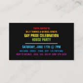 レインボーハートゲイプライドお祝い招待状カード エンクロージャーカード (裏面)