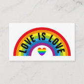 レインボーハートゲイプライドお祝い招待状カード エンクロージャーカード (正面)