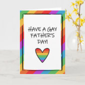 レインボーハートゲイ父の日 カード (黄色い花)