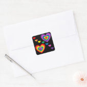 レインボーハートシール スクエアシール (封筒)