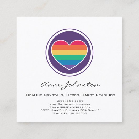 レインボーハートスクエア名刺 スクエア名刺 (裏面)