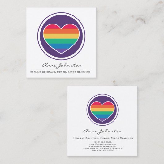 レインボーハートスクエア名刺 スクエア名刺 (正面/裏面)