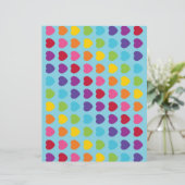 レインボーハートスクラップブック紙パターン(の模様が)ある紙 (スタンド正面)