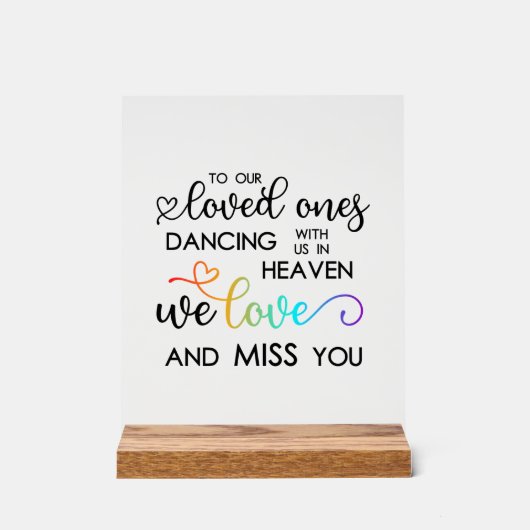 レインボーハートスクリプト踊りイン天国結婚ズ アクリルサイン (正面)