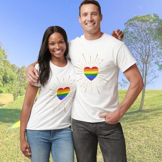 レインボーハートスターバスト Tシャツ