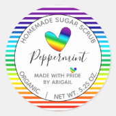 レインボーハートストライプズシュガースクラブ ラウンドシール (正面)