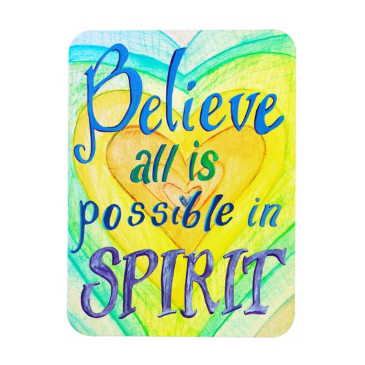 レインボーハートスピリット祈りの言葉マグネット マグネット (縦)