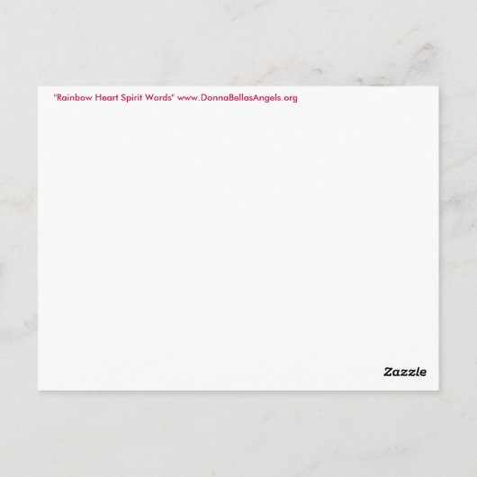 レインボーハートスピリット語はがき ポストカード (裏面)