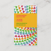 レインボーハートスプリンクカラフルラブモダンおもしろい 名刺 (裏面)