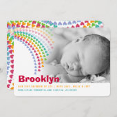レインボーハートスプリンクルベビー誕生発表 案内状 (正面/裏面)