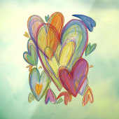 レインボーハートズアートデコレーションウィンドウがしがみつく ウィンドウサイン (シート3)