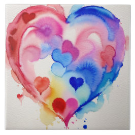 レインボーハートセクションユニーク、ギフトアイディア タイル