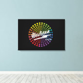 レインボーハートバルミツワーサインインボード キャンバスプリント (インサイチュ (ウッドフロア))