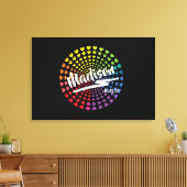 レインボーハートバルミツワーサインインボード キャンバスプリント (インサイチュ (リビング))