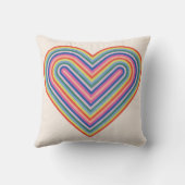 レインボーハートバレンタインデー枕 – マゼンタ クッション (裏面)