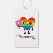 レインボーハートバレンタインデー ギフトタグ (裏面)