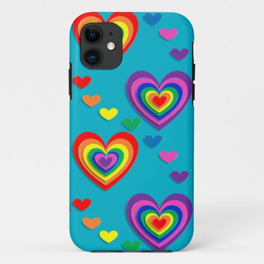 レインボーハートバレンタインデーiphone case Case-Mate iPhoneケース (裏面)