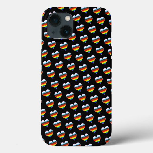 レインボーハートパターンケースメイトiPhoneケース Case-Mate iPhoneケース (裏面)