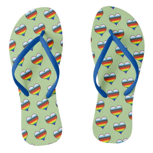 レインボーハートパターンビーチサンダル ビーチサンダル (ソール)