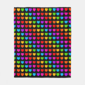 レインボーハートパターンフリースブランケット フリースブランケット (正面)