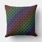 レインボーハートパターン装飾用クッション クッション (裏面)