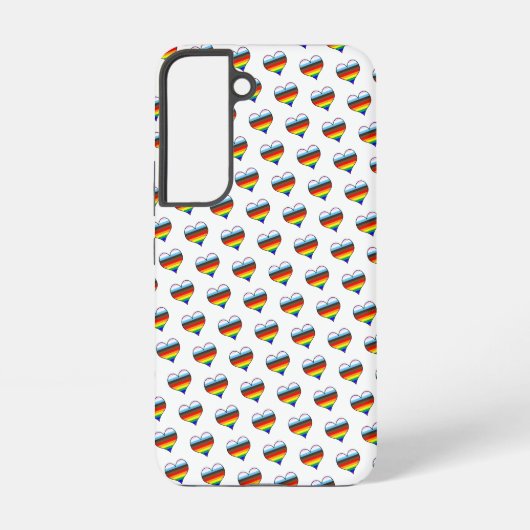 レインボーハートパターン電話ケース SAMSUNG GALAXYケース (裏面)