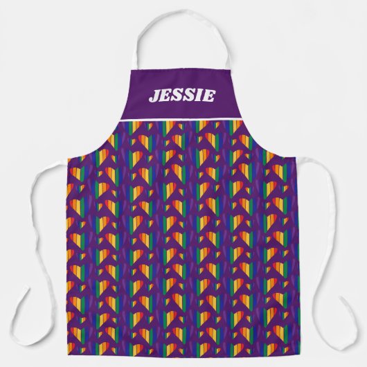 レインボーハートパターン エプロン (正面)