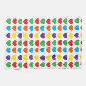 レインボーハートパターン キッチンタオル (横)