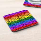 レインボーハートパターン コースター (左側)