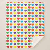 レインボーハートパターン シェルパブランケット (正面)