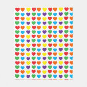 レインボーハートパターン フリースブランケット (正面)