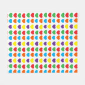 レインボーハートパターン フリースブランケット (正面(横))